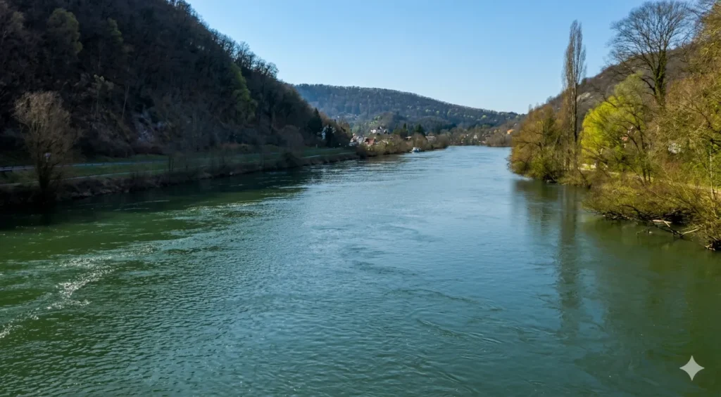 Photo Bord du Doubs à Besançon avec filtre